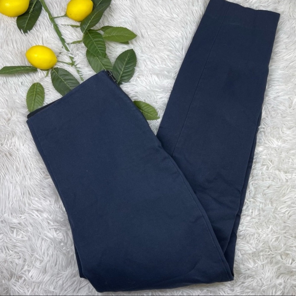 Everlane Blue Side Zip Stretch Cotton Ankle Trouser Pants Size 4